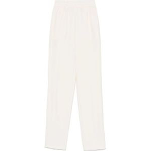 Twinset - Geborduurde Straight Leg Broek - Wit - Katoen