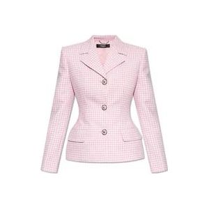 Versace Geruite blazer , Pink , Dames , Maat: 2XS