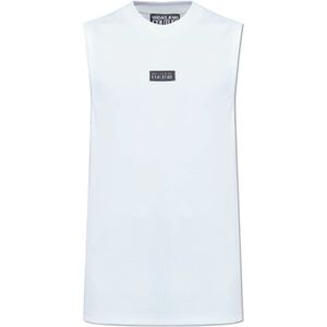 Versace Jeans Couture, Heren, Tops, Wit, Maat: L Leer,