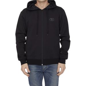 Valentino Garavani, Heren, Sweatshirts & Hoodies, Zwart, Maat: M Katoen,