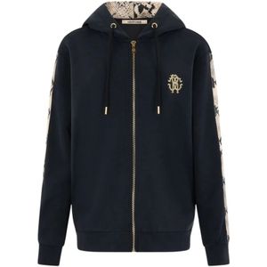 Roberto Cavalli, Dames, Sweatshirts & Hoodies, Zwart, Maat: XL Katoen,