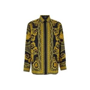 Versace Barocco Print Zijden Overhemd , Multicolor , Heren , Maat: 2XL