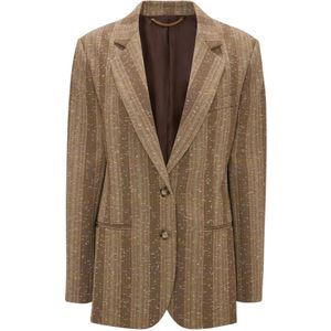 Victoria Beckham, Dames, Jassen, Beige, Maat: XS Leer,