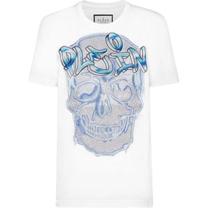 Philipp Plein, Dames, Tops, Wit, Maat: S Katoen,