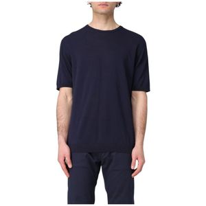 Roberto Collina, Heren, Tops, Blauw, Maat: M