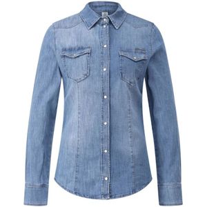 Liu Jo, Dames, Blouses & Shirts, Blauw, Maat: XS Denim,