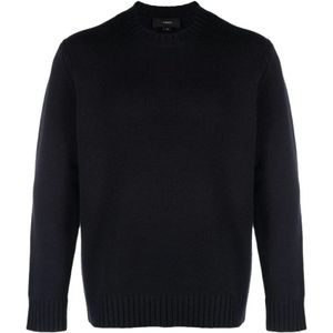 Vince, Heren, Truien, Blauw, Maat: L Wol,