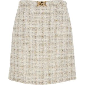 Versace, Dames, Rokken, Beige, Maat: L Tweed,