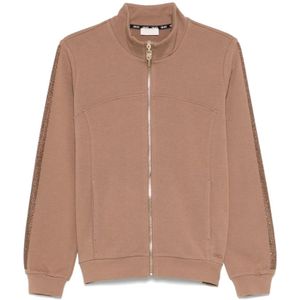 Liu Jo, Dames, Sweatshirts & Hoodies, Bruin, Maat: M Katoen,