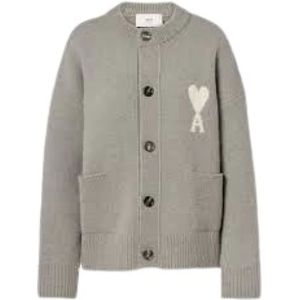 Ami Paris, Dames, Truien, Grijs, Maat: M Wol,