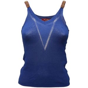Max Mara, Dames, Tops, Blauw, Maat: S Katoen,