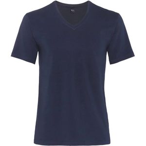 Boggi Milano - Stretch Katoenen Jersey T-shirt - Blauw - V-hals
