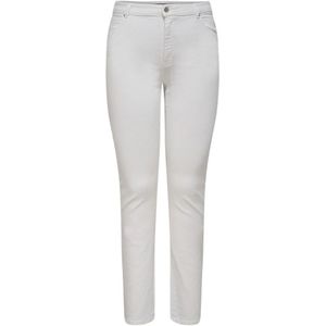 Only Carmakoma, Dames, Jeans, Wit, Maat: 5XL L32 Katoen,