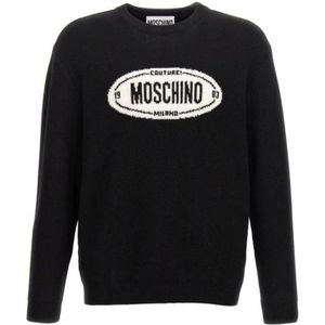 Moschino, Heren, Truien, Zwart, Maat: L Wol,