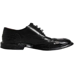 Dolce & Gabbana - Zwarte Leren Wingtip Formele Schoenen - Heren