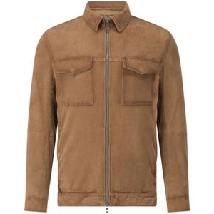 Gimo's, Heren, Jassen, Bruin, Maat: M Velours,