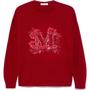Max Mara, Dames, Truien, Rood, Maat: L Wol,