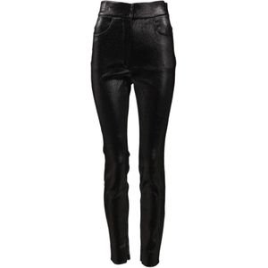 Dolce & Gabbana, Dames, Broeken, Zwart, Maat: XS Katoen,