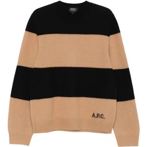 A.p.c., Heren, Truien, Veelkleurig, Maat: XL Wol,