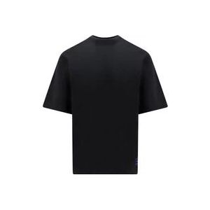 Burberry Zwarte Crew-neck T-shirt met EKD Patch , Black , Heren , Maat: S