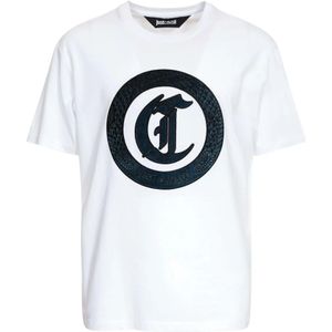 Just Cavalli, Heren, Tops, Wit, Maat: M Katoen,