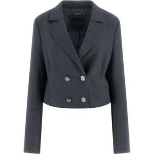 Guess, Dames, Jassen, Grijs, Maat: XS Leer,