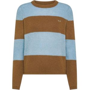 Sun68, Dames, Truien, Veelkleurig, Maat: S Wol,