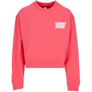 Tommy Hilfiger, Dames, Sweatshirts & Hoodies, Roze, Maat: XS Katoen,