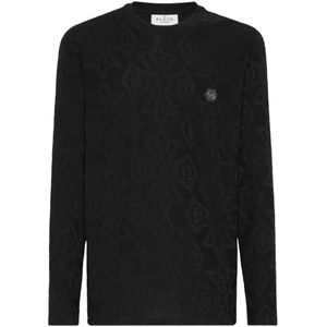 Philipp Plein, Heren, Tops, Zwart, Maat: S Katoen,