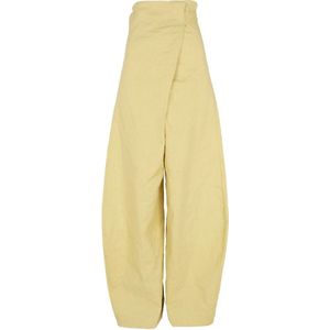 Cortana, Dames, Broeken, Geel, Maat: S Satijn,