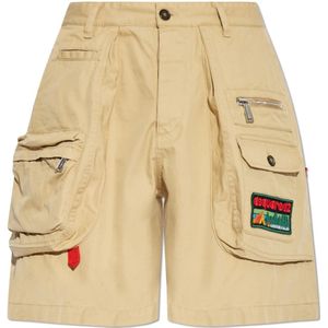Dsquared2, Heren, Korte broeken, Beige, Maat: S Katoen,