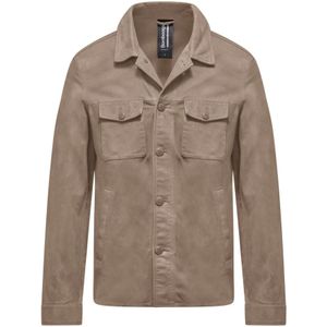 BomBoogie, Heren, Jassen, Grijs, Maat: 2XL Leer,