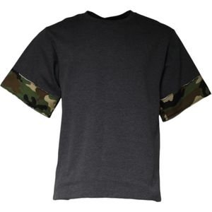 Dolce & Gabbana - Crew Neck T-shirt - Donkergrijs - Camouflageprint
