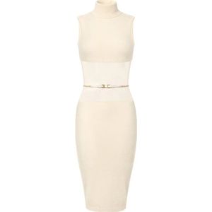 Elisabetta Franchi, Dames, Jurken, Beige, Maat: XS Katoen,