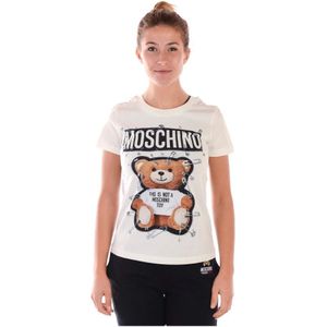 Moschino, Dames, Tops, Wit, Maat: 3XS Katoen,
