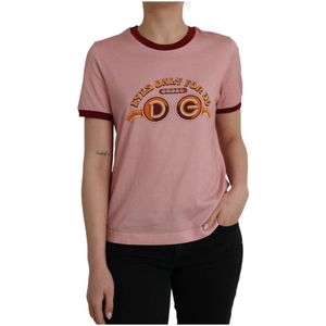 Dolce & Gabbana - T-shirt - Pink - Korte Mouwen - Crew Neck