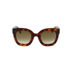 Gucci Round Frame Acetate Zonnebril With Star , Brown , Dames , Maat: ONE Size