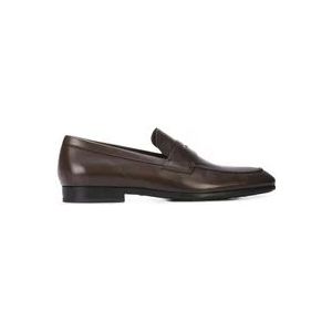 Tod's Donkerbruine platte schoenen , Brown , Heren , Maat: 42 EU