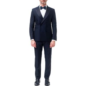 Tagliatore, Heren, Pakken, Blauw, Maat: S Wol,