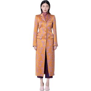 Dries Van Noten, Dames, Mantels, Oranje, Maat: S Viscose,