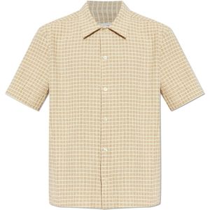 Samsøe Samsøe, Heren, Overhemden, Beige, Maat: L Katoen,