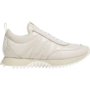 Moncler Witte City Trainer met M-vormige Accent , Beige , Dames , Maat: 38 1/2 EU