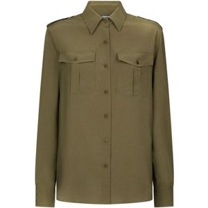 Dondup, Dames, Blouses & Shirts, Groen, Maat: S Viscose,