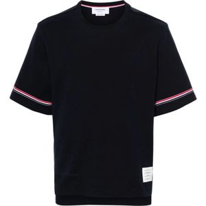 Thom Browne, Heren, Tops, Blauw, Maat: L Katoen,