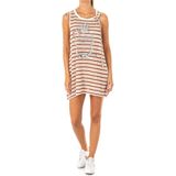 La Martina - Mouwloze Jurk - Veelkleurig - Linnen - Met Geborduurd Logo