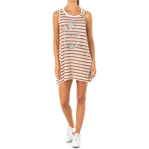 La Martina - Mouwloze Jurk - Veelkleurig - Linnen - Met Geborduurd Logo