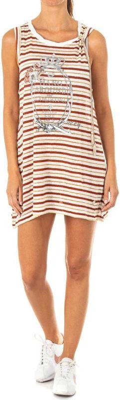 La Martina - Mouwloze Jurk - Veelkleurig - Linnen - Met Geborduurd Logo