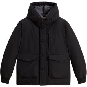 Woolrich Zwarte Bomberjack Mannen Stijl , Black , Heren , Maat: L
