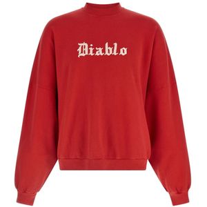 Willy Chavarria, Heren, Sweatshirts & Hoodies, Rood, Maat: M Katoen,