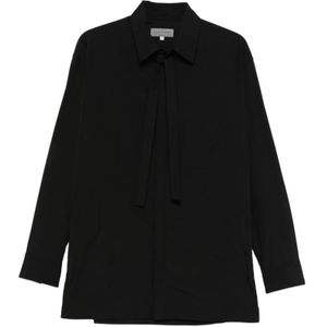 Yohji Yamamoto, Heren, Overhemden, Zwart, Maat: M Katoen,